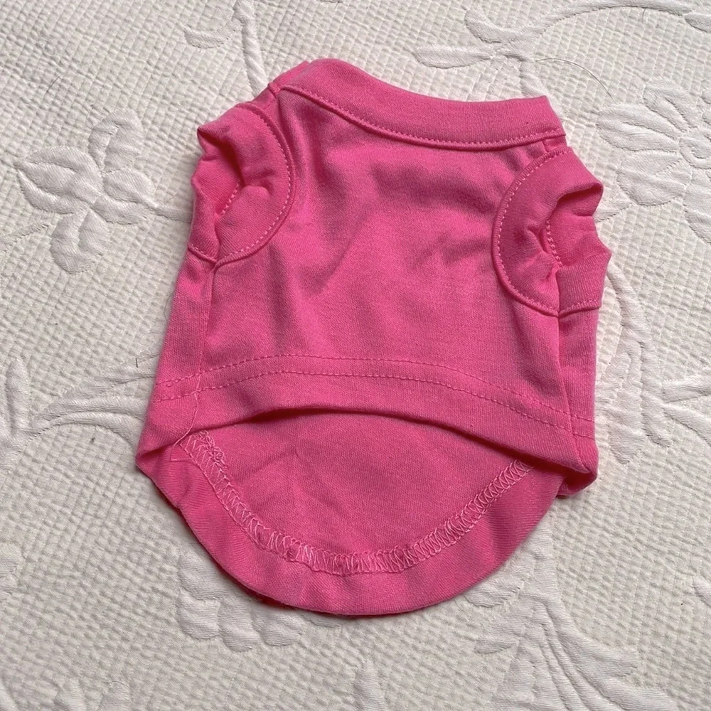 Game of Bones Screen Print Dog Shirt Bright Pink & White XS